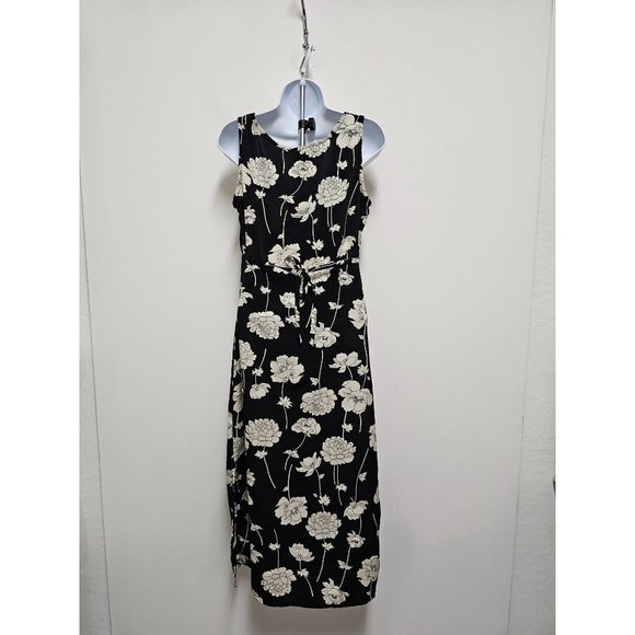 Darian Petites Vintage Black Floral Dress Small 10P - Picture 6 of 8